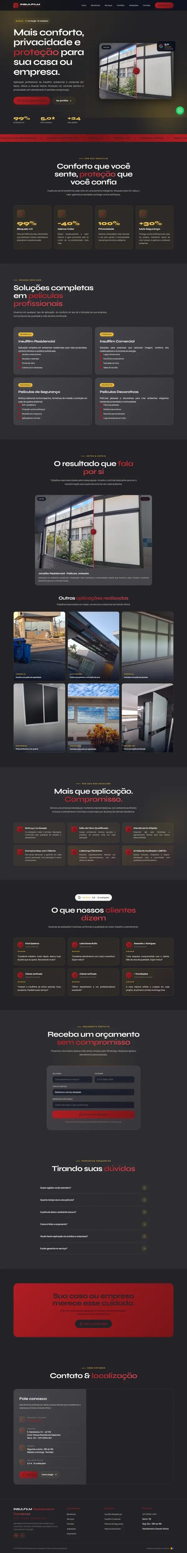 Insulfilm - landing page comercial